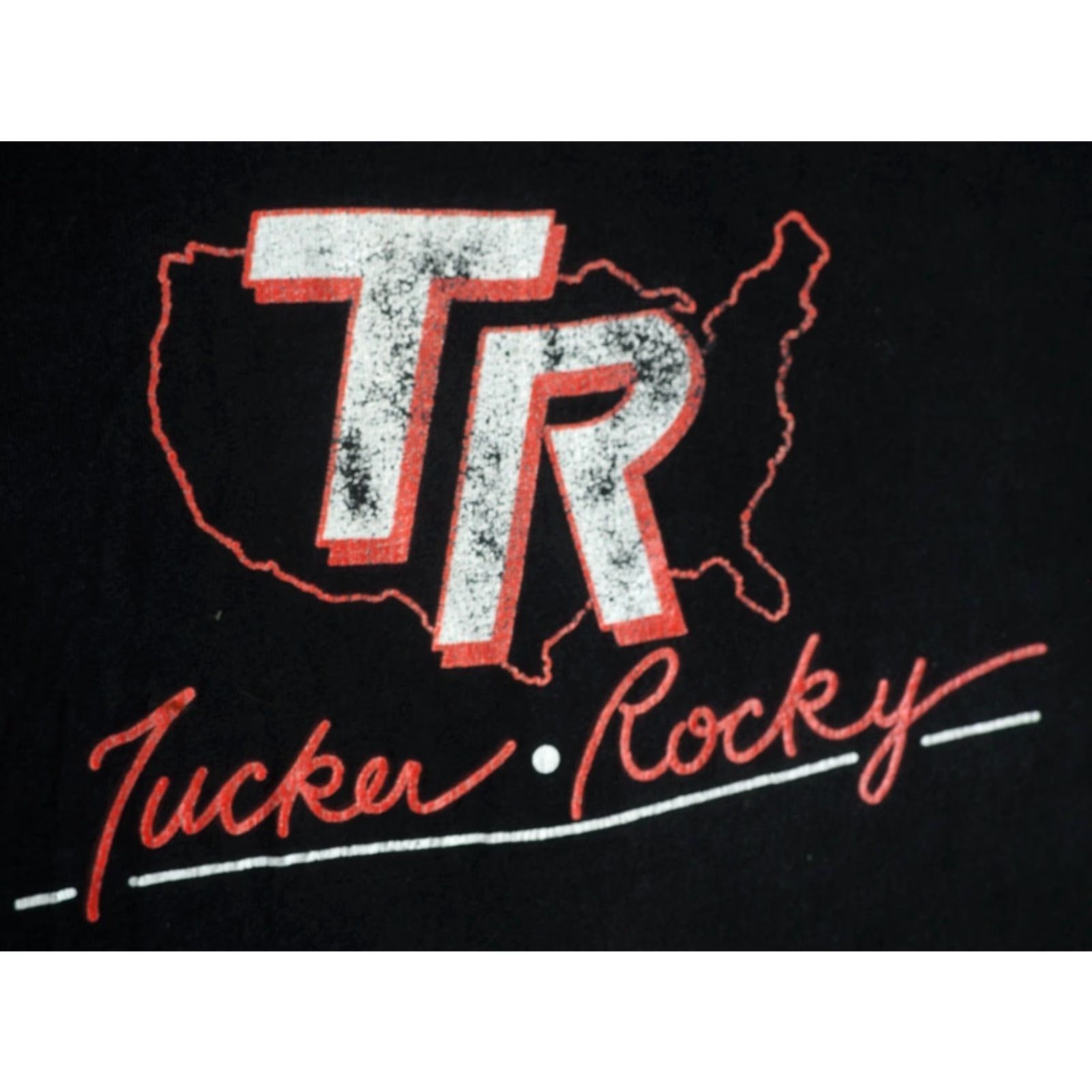 Fruit Of The Loom VTG 80s 90s Fruit of the Loom Tucker Rocky Moto MX Dirt Bike Promo Black Tee T-Shirt L Size US L / EU 52-54 / 3 - 5 Thumbnail