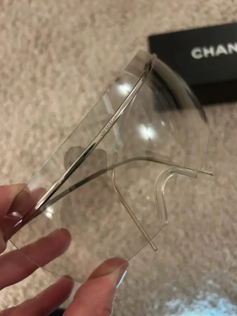 Chanel × Vintage CHANEL Sunglasses Mask Visor Rimless Ski Shield 4033 Size ONE SIZE - 3 Thumbnail