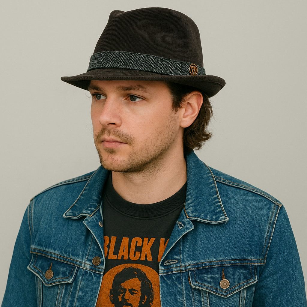Paul Frank Paul Frank Brown Corduroy Fedora Hat Herringbone Band Size ONE SIZE - 1 Thumbnail