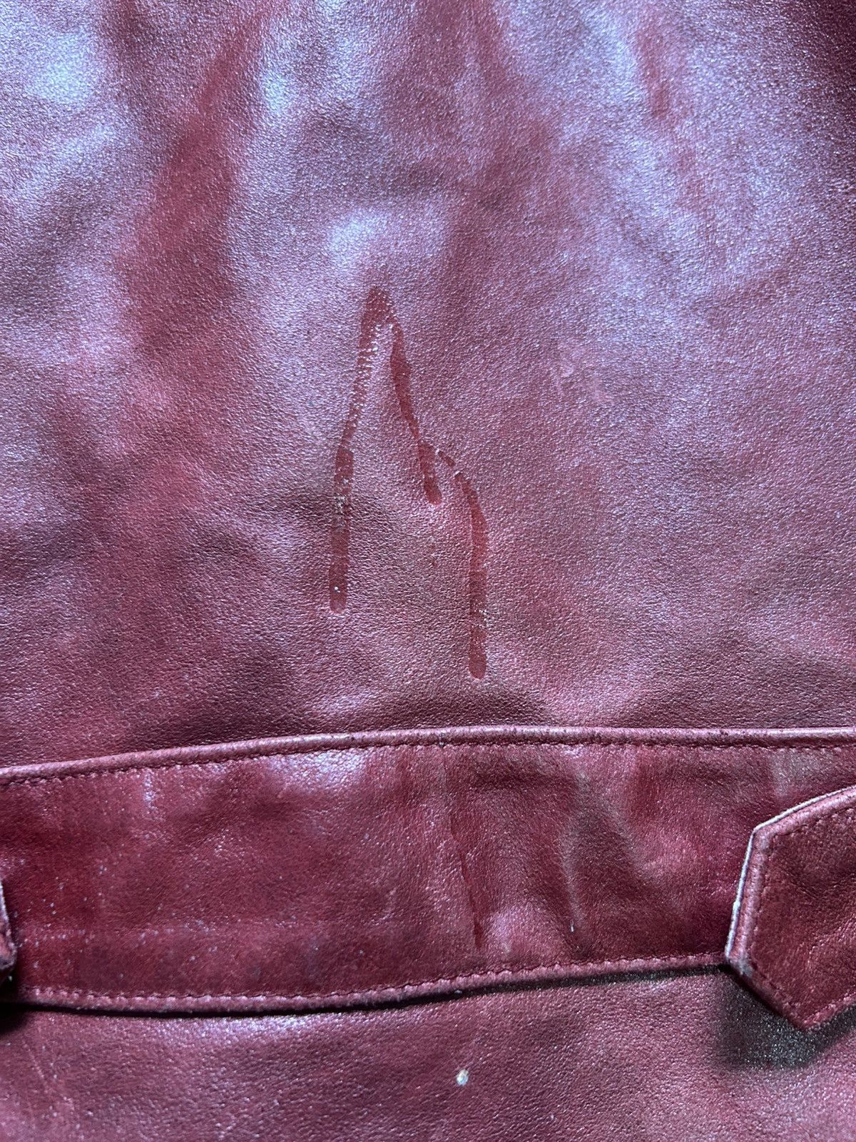 Gap Vintage Gap Blue Jeans Red Leather Jacket Size US S / EU 44-46 / 1 - 7 Thumbnail