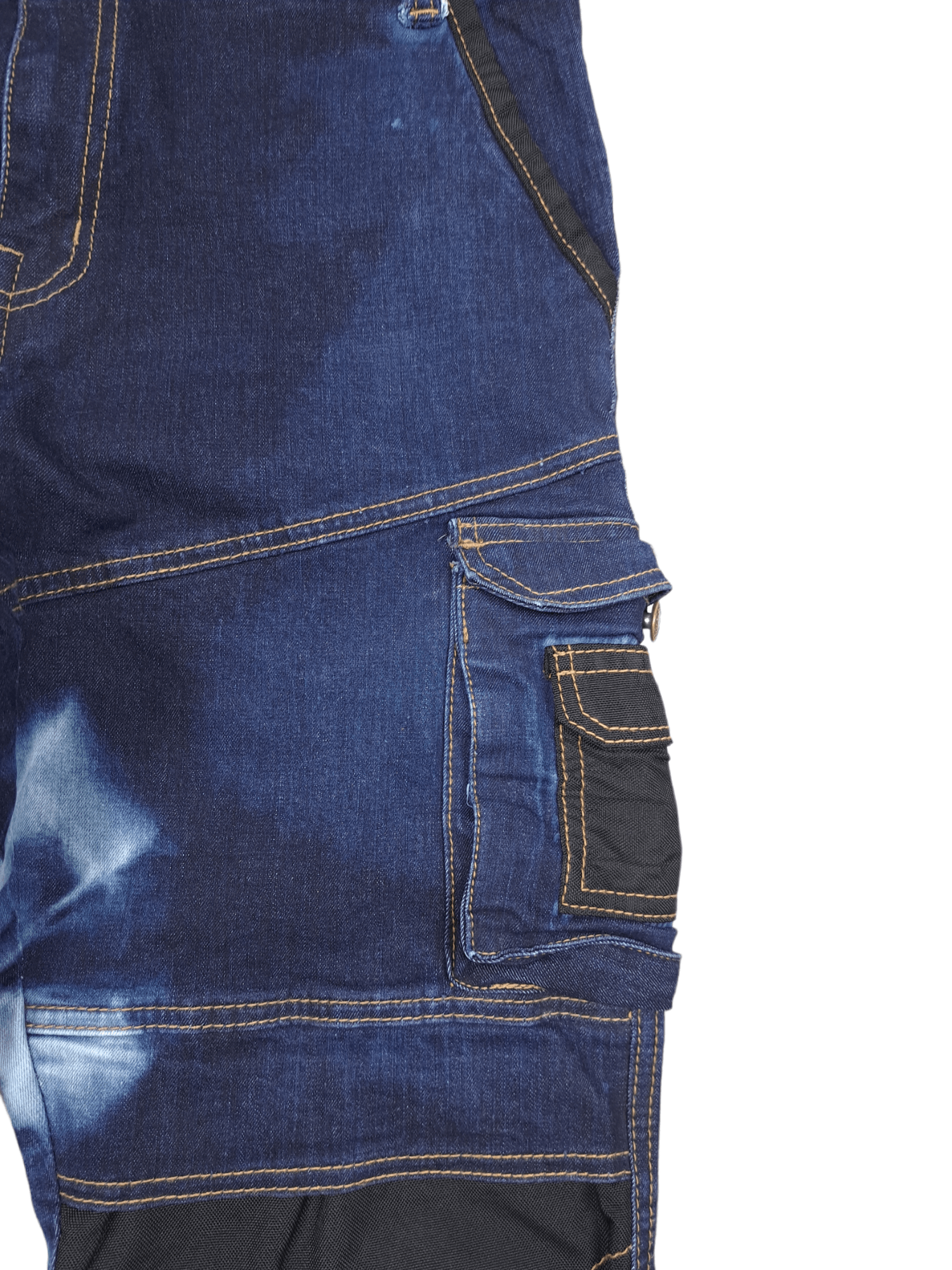 Japanese Brand 💎 Crazy Vintage 32/30 Y2K Bleached Blue Carpenter Jeans Size US 32 / EU 48 - 8 Thumbnail