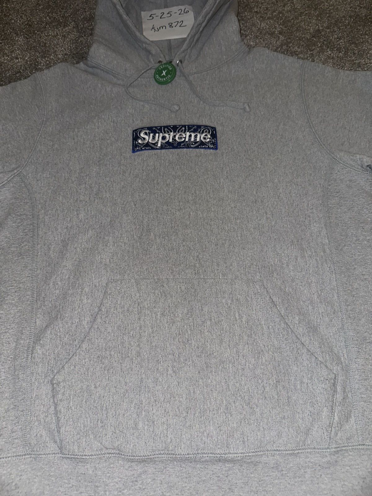 Supreme Supreme FW19 Bandana Box Logo Hoodie Grey Medium Size US M / EU 48-50 / 2 - 3 Thumbnail