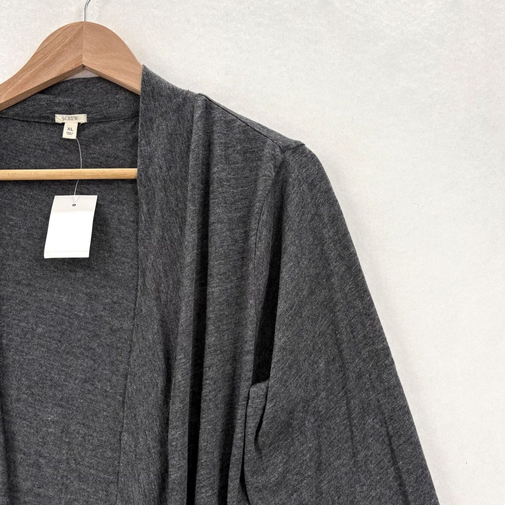 J.Crew J.CREW Cardigan Womens XL Gray Cotton Modal Open Front Pockets Knit NWT Sweater Size XL / US 12-14 / IT 48-50 - 2 Thumbnail