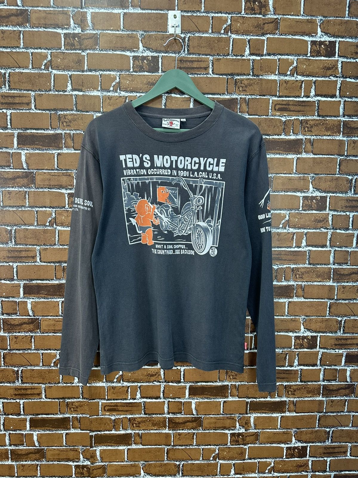 Tedman Vintage Ted Company Devils Motorcycle Sunfaded Shirt A907 Size US M / EU 48-50 / 2 - 1 Thumbnail