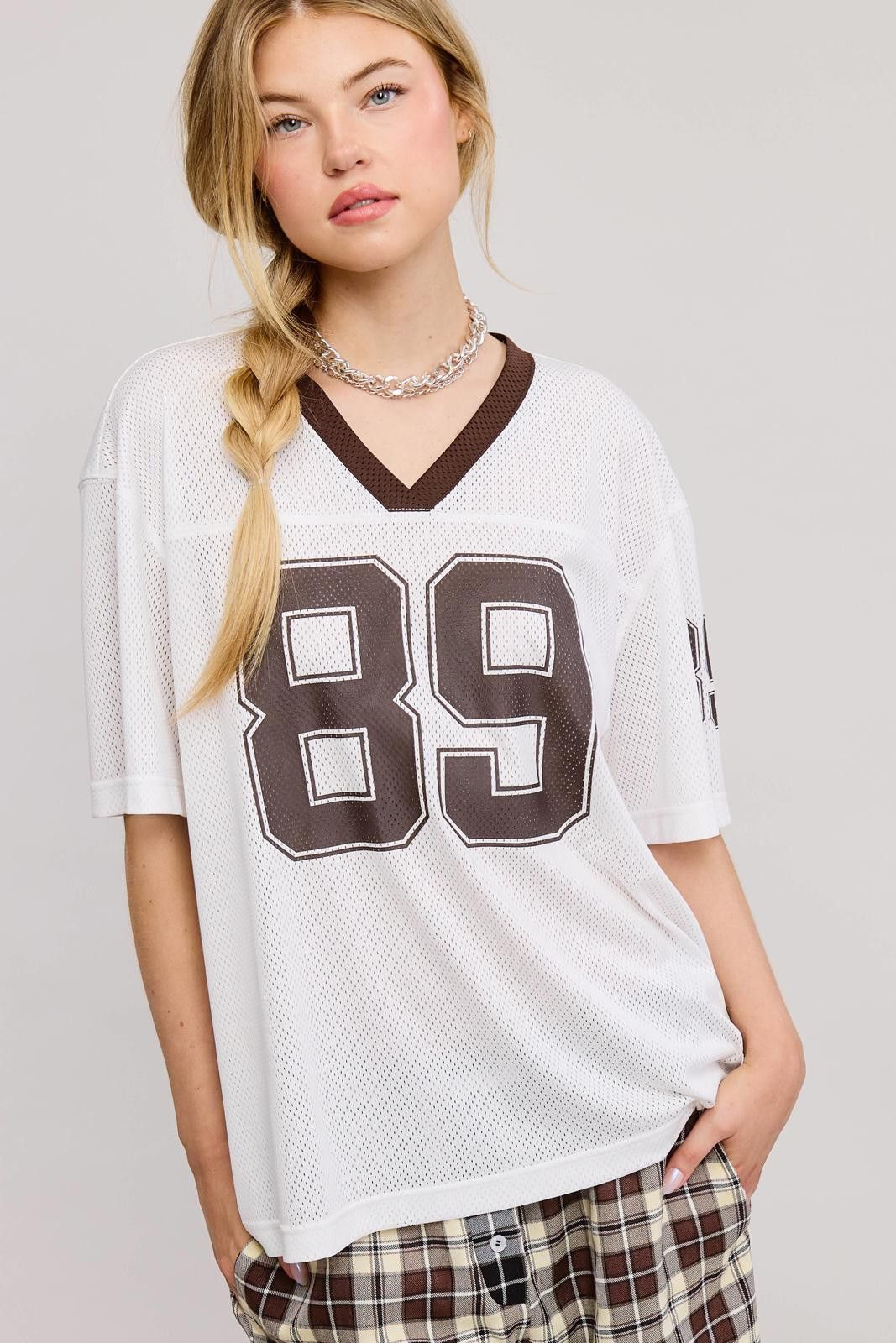 Other V Neck Sporty Jersey Shirt Top With Printed 89 Size S / US 4 / IT 40 - 10 Thumbnail