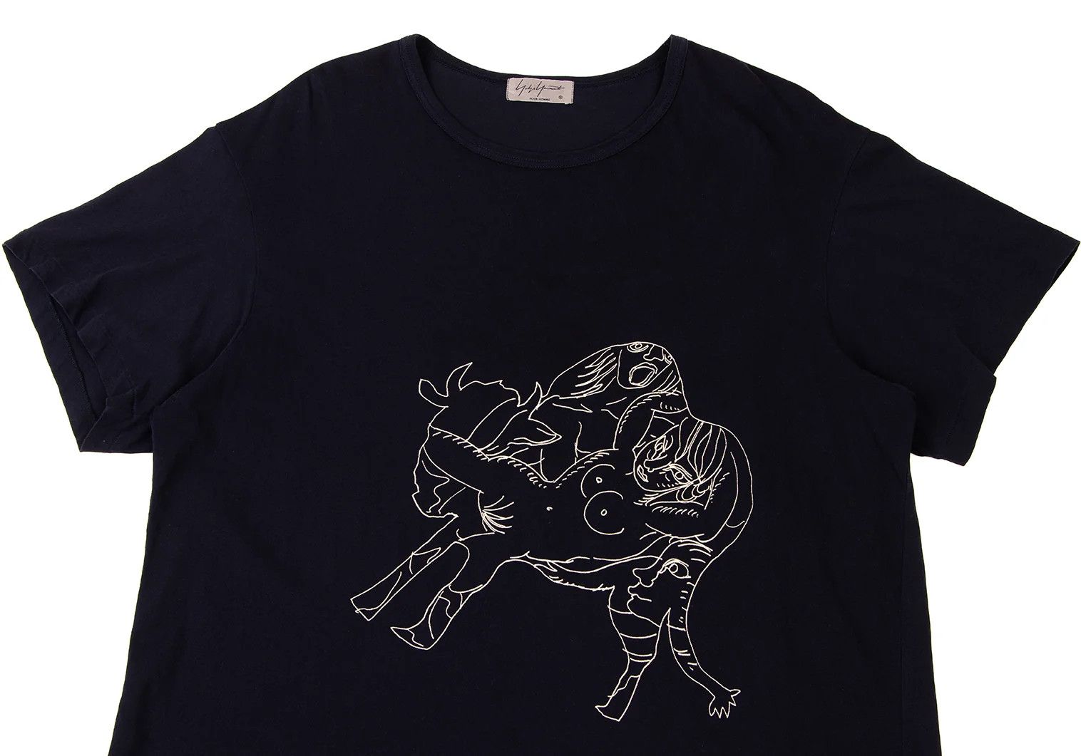 Yohji Yamamoto Yohji Yamamoto Asakura Yuka Printed T-Shirt Navy Size US L / EU 52-54 / 3 - 2 Thumbnail
