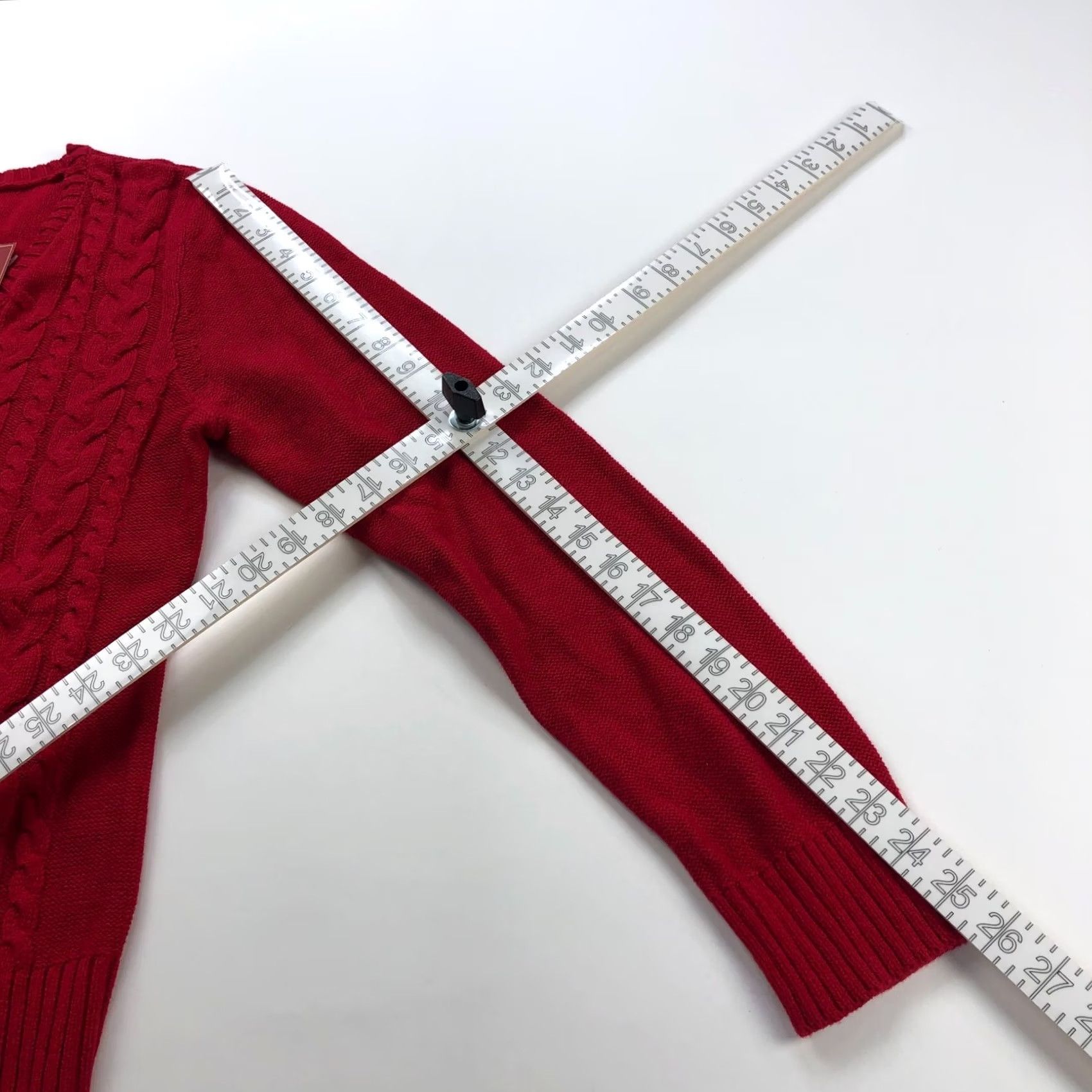 Chaps Chaps Sweater Shirts? Chaps XL Cable Knit Acrylic V-Neck Pullover Red Womens Pullover Sweater Red Nike Size XL / US 12-14 / IT 48-50 - 3 Thumbnail