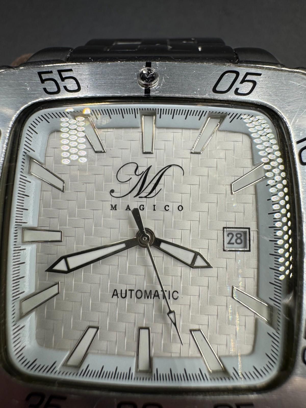 Magical Design Magico 316L Automatic Heavy Mens Watch White Face 21 Jewels Size ONE SIZE - 6 Thumbnail