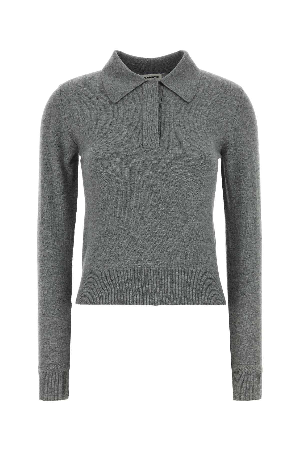 Jil Sander Grey Wool Polo Shirt Size S / US 4 / IT 40 - 1 Thumbnail
