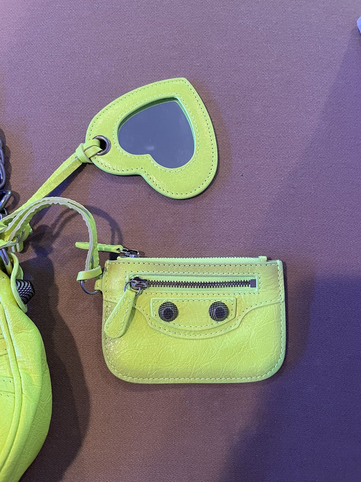 Balenciaga LE CAGOLE 8 B X8 W/C ARENA LAMB AS FLUO YELLOW Size ONE SIZE - 5 Thumbnail