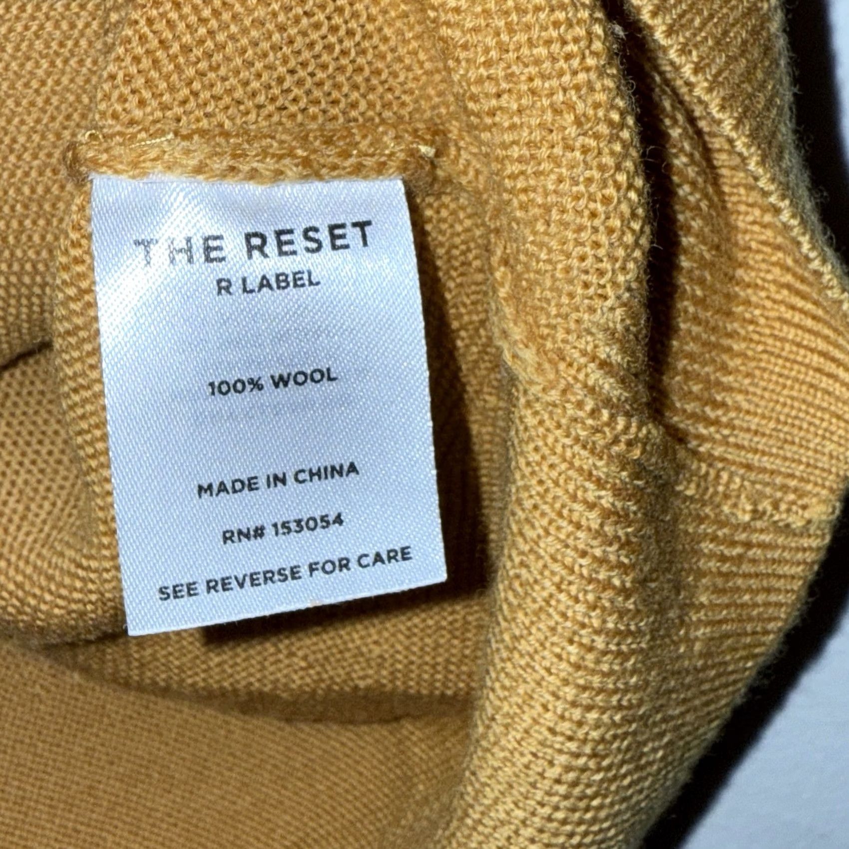 Vintage The Reset R Label Sweater Womens XS Mustard Yellow Wool Pullover Crew Neck Knit Pullover Wool Solid Short Sleeve 21” 22” Size XS / US 0-2 / IT 36-38 - 6 Thumbnail