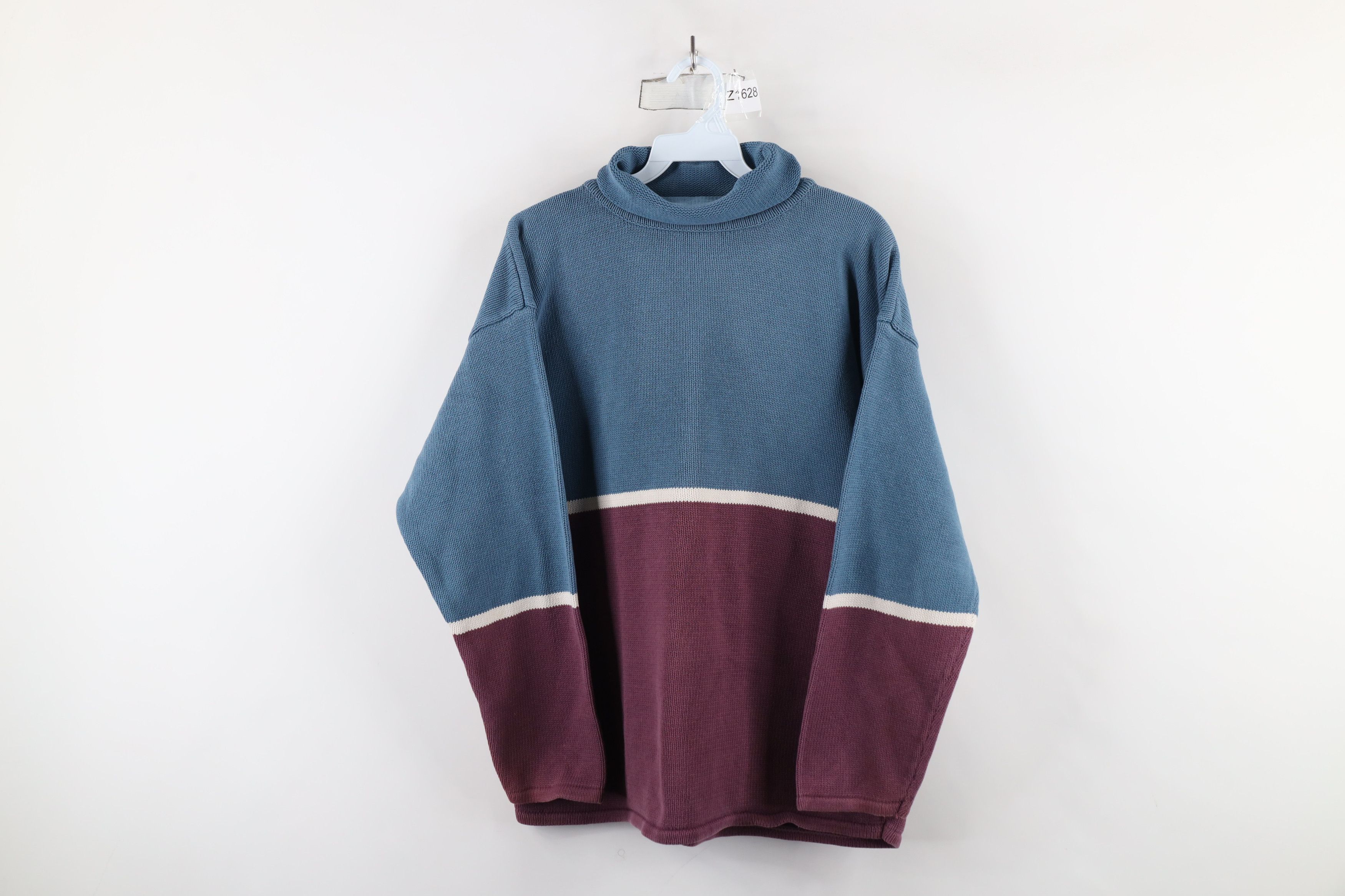Vintage Vintage 90s Streetwear Cotton Marled Knit Turtleneck Sweater Size M / US 6-8 / IT 42-44 - 1 Thumbnail