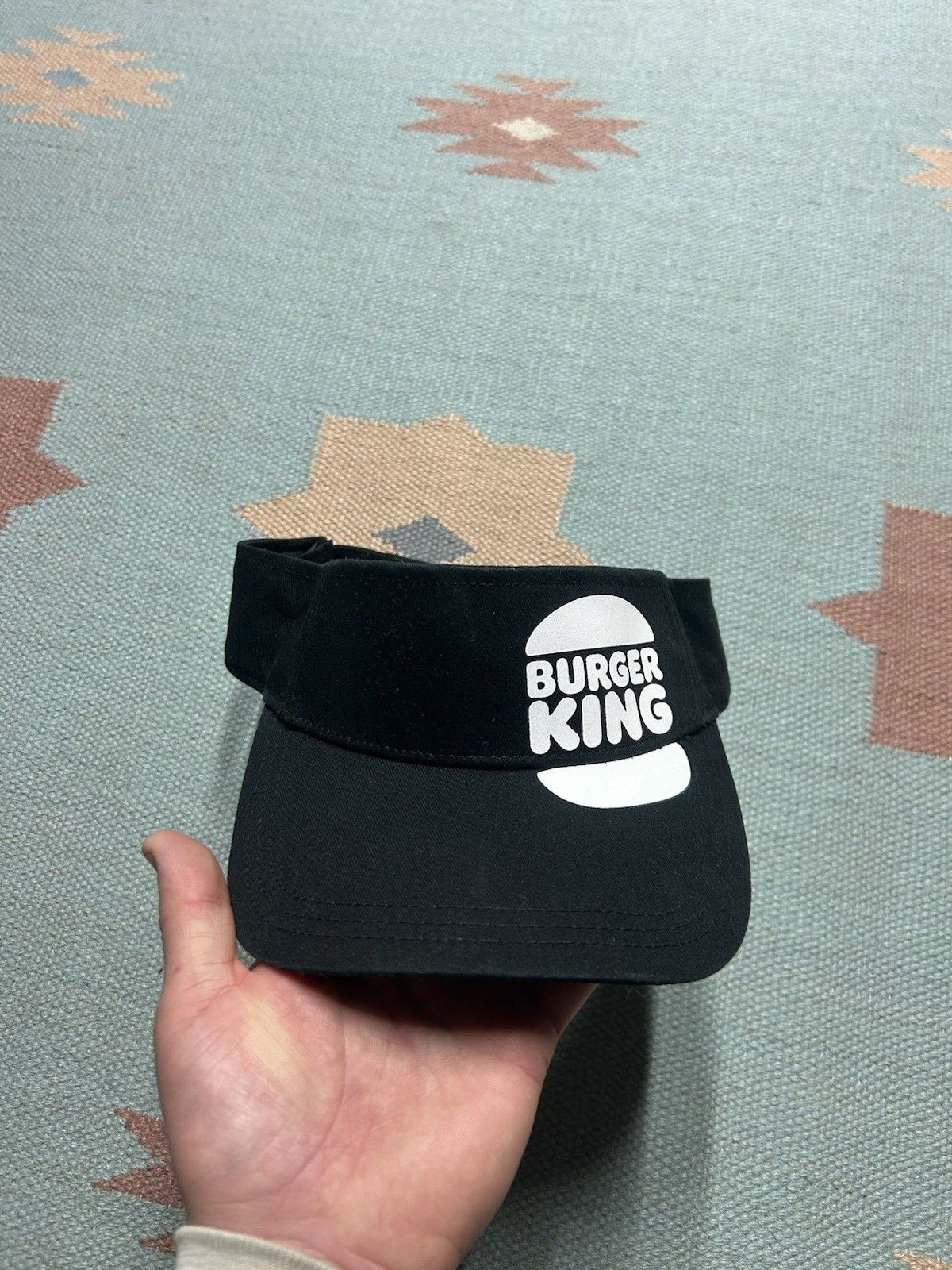 Vintage Burger King visor hat employee uniform crew logo strapback Size ONE SIZE - 2 Thumbnail