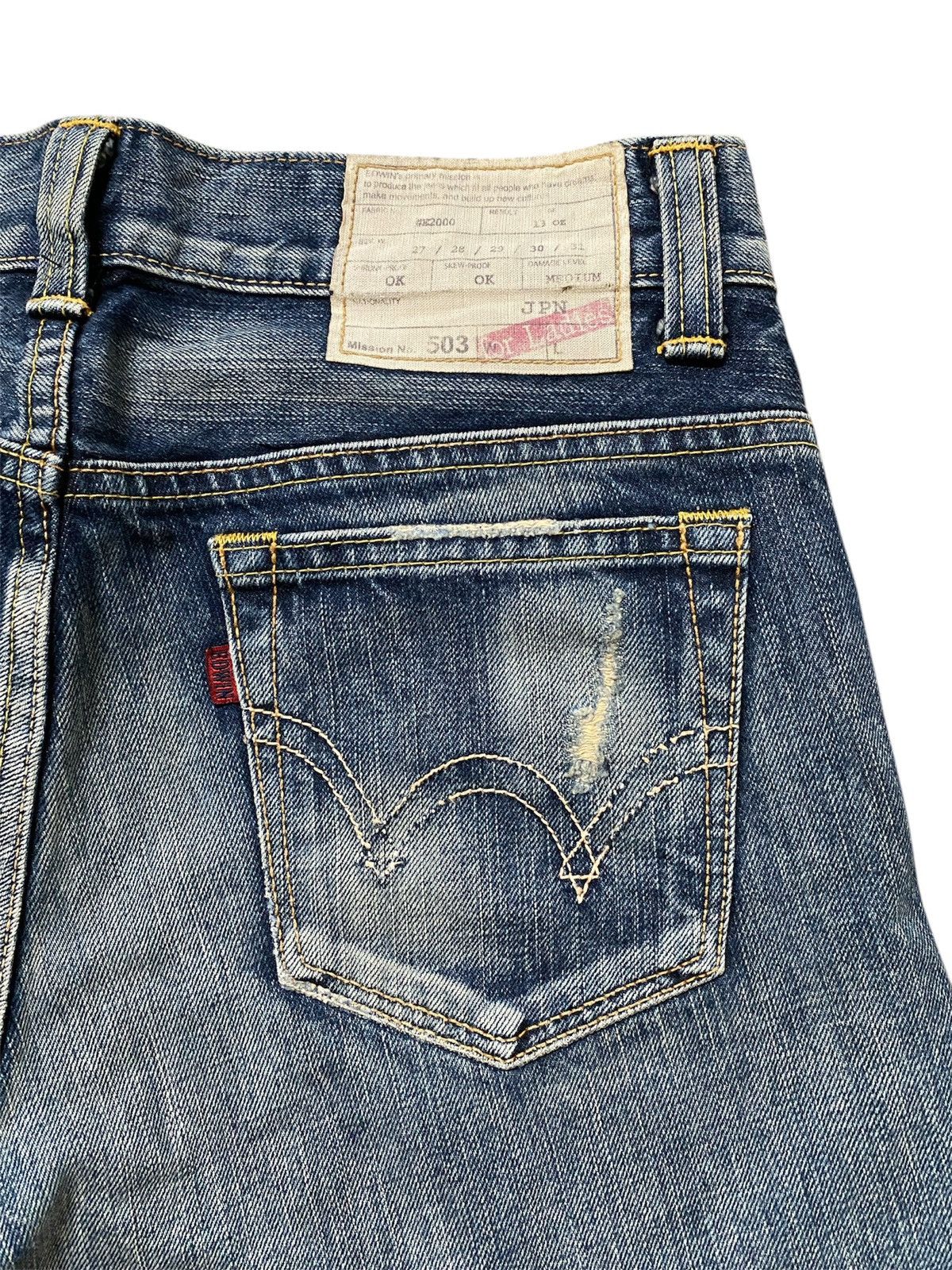 Edwin 🔥Flared🔥Japanese Edwin 503 Ripped Distressed Denim Size 28" / US 6 / IT 42 - 4 Thumbnail