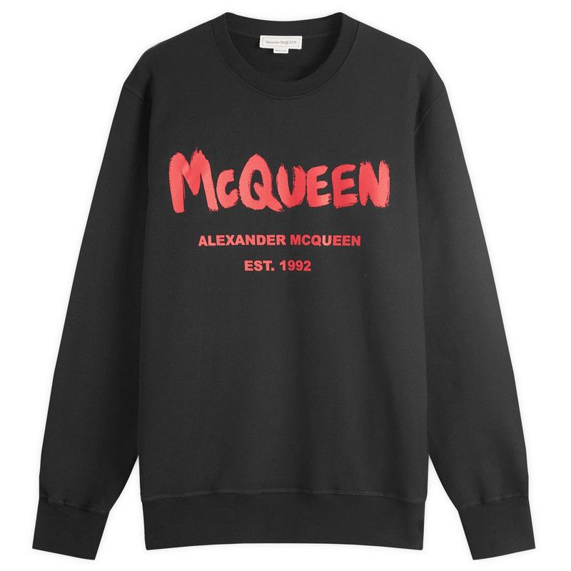 o1srvl11e0226 Graffiti Print Sweater In Black