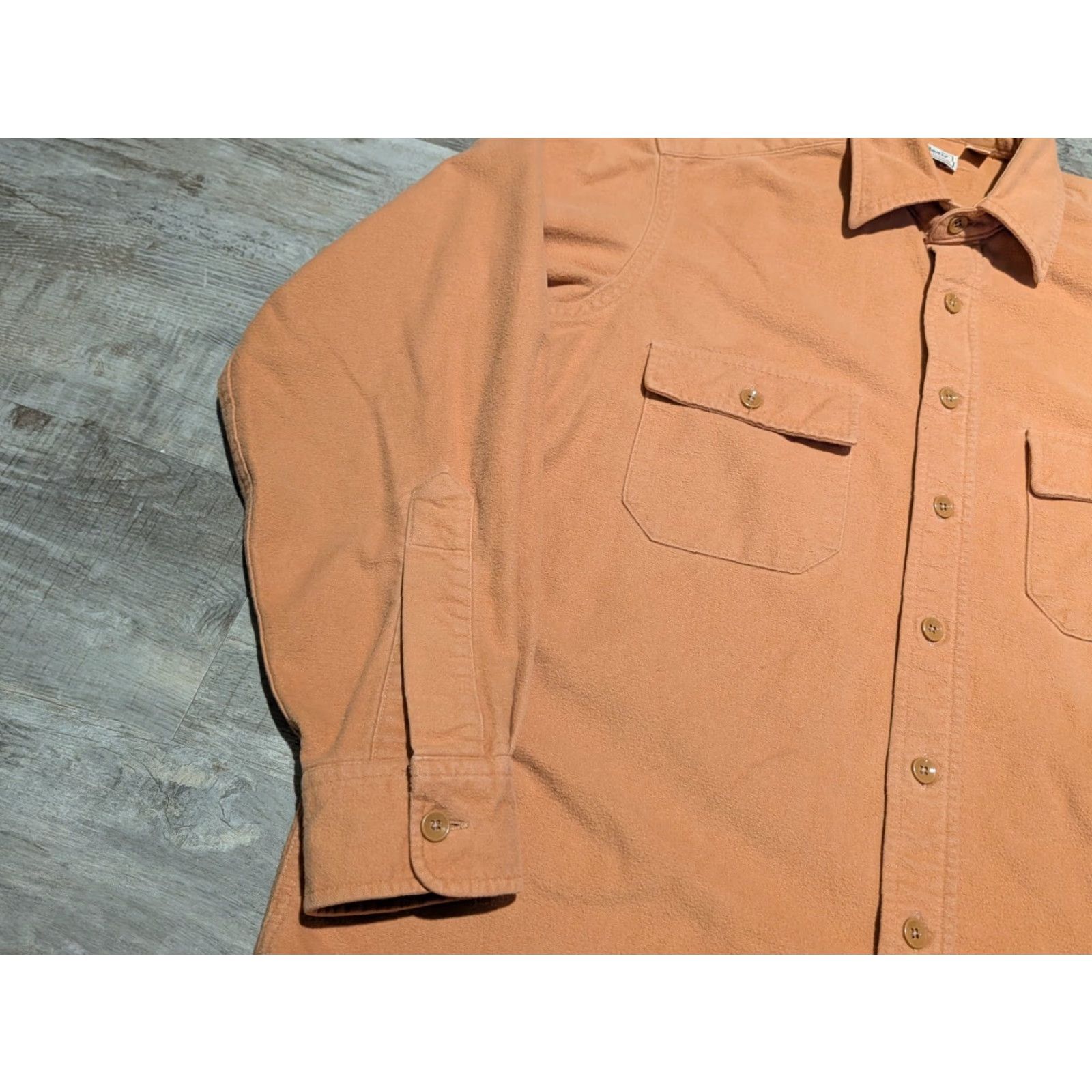 Vintage VINTAGE LL Bean Button-Up Shirt Mens Peach Chamois Cloth USA Made 16.5 L Tall Long Sleeve Solid Orange Size US L / EU 52-54 / 3 - 7 Thumbnail