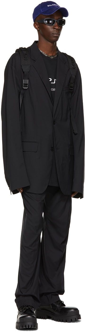 Balenciaga Balenciaga Black Nylon Technical Tailored Blazer Size US S / EU 44-46 / 1 - 7 Thumbnail