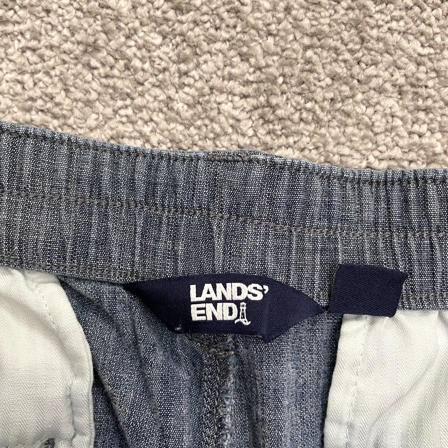 Lands' End Lands' End Bermuda Shorts Womens Plus Size 18 Blue Mid Rise Elastic Cotton Blend 7in Inseam Pockets Outdoor Classic Size 40" / US 18 - 5 Thumbnail