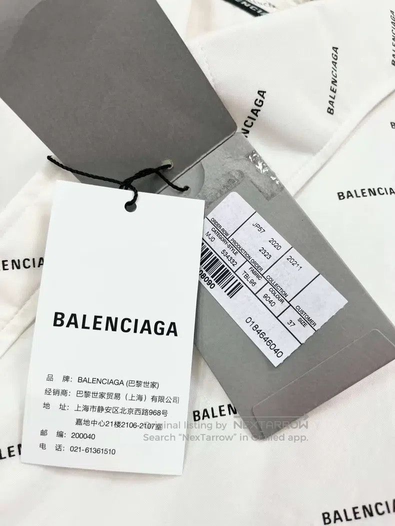 Balenciaga Balenciaga size 37 White printed logo short sleeve shirt Size US S / EU 44-46 / 1 - 5 Thumbnail