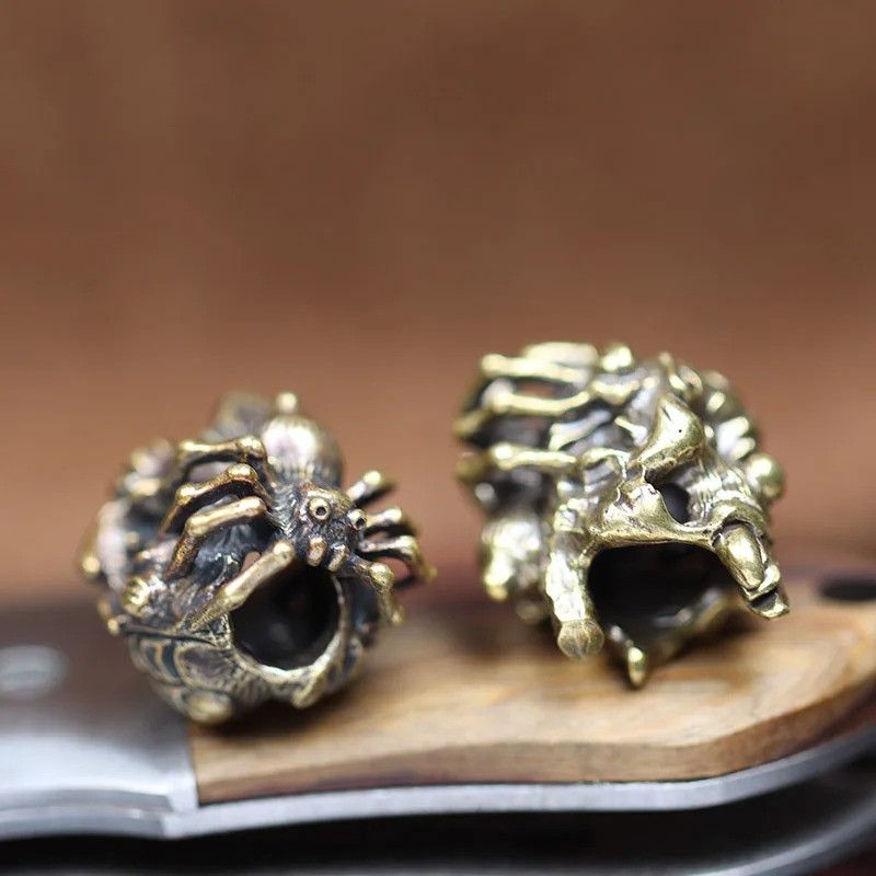 Handmade 3Pcs Spider Skull Knife Beads Paracord Bead Zipper Umbrella Size ONE SIZE - 5 Thumbnail