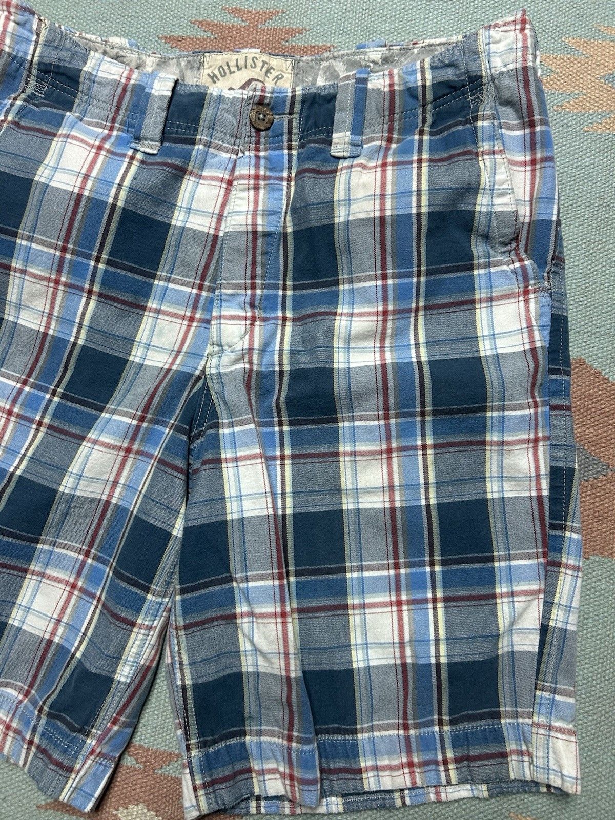 Hollister Hollister men’s plaid shorts cotton blue casual wide leg 34 Size US 34 / EU 50 - 2 Thumbnail