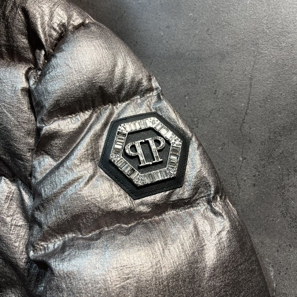 Philipp Plein Vintage Philipp Plein Silver Zip Fur Bomber Puffer Jacket Size US M / EU 48-50 / 2 - 10 Thumbnail