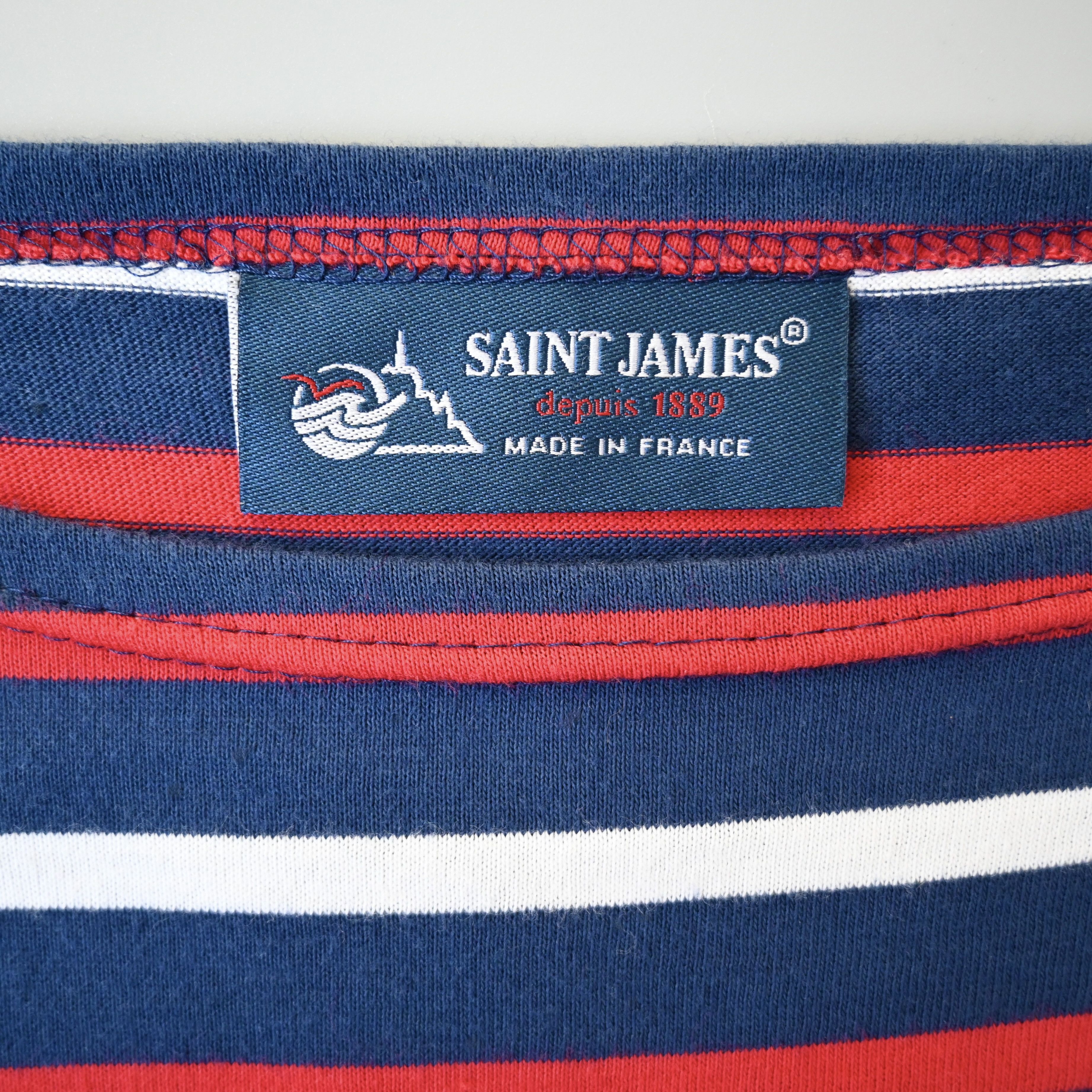 Saint James SAINT JAMES combed cotton boatneck t-shirt, trico-stiped, 5 Size US M / EU 48-50 / 2 - 8 Thumbnail