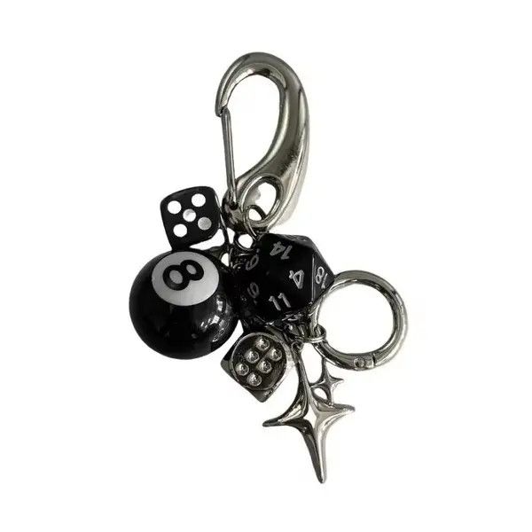 Japanese Brand Star Sparkle Oval Black 8 Fashion Carabiner Keychain Size ONE SIZE - 5 Thumbnail