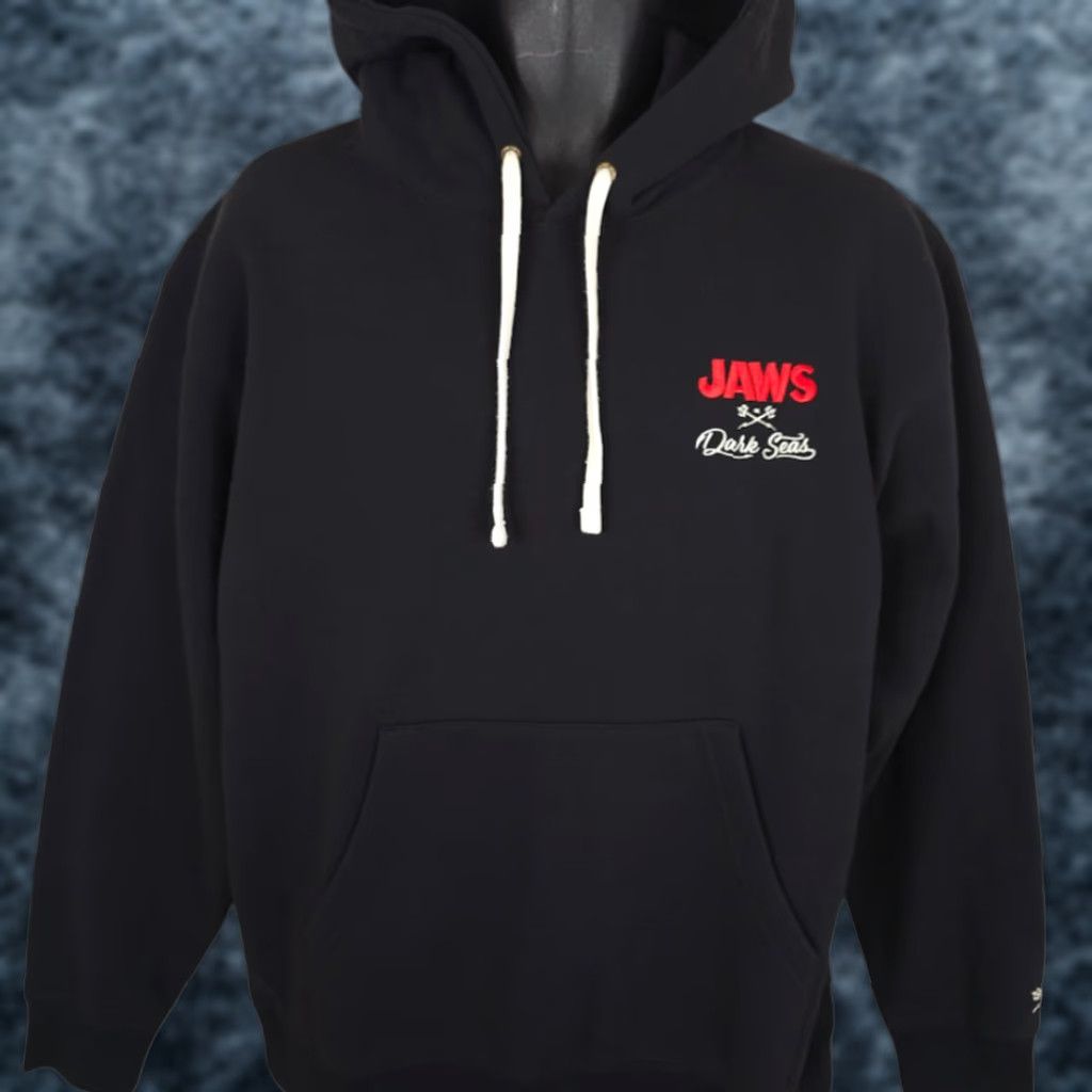 Jaws X Dark Seas Sweatshirt Hoodie Mens Small Black Heavyweight Pullover
