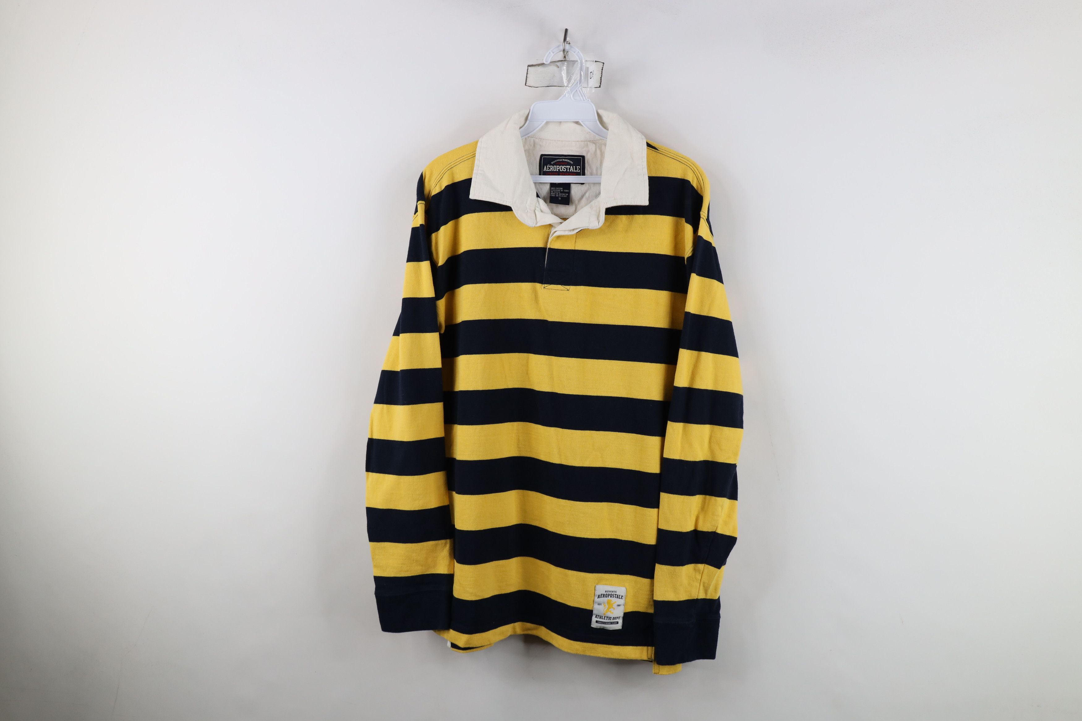Vintage 90s Y2K Aeropostale Heavy Long Sleeve Rugby Polo