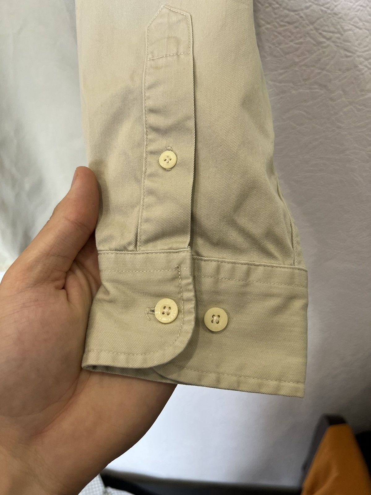 Burberry Thomas Burberry Beige Button Shirt Classic Vintage Size US XL / EU 56 / 4 - 5 Thumbnail