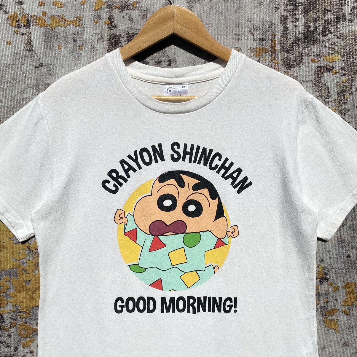 Anime Vintage Crayon Shinchan Good Morning Tee Japan Manga Series Size US S / EU 44-46 / 1 - 6 Thumbnail
