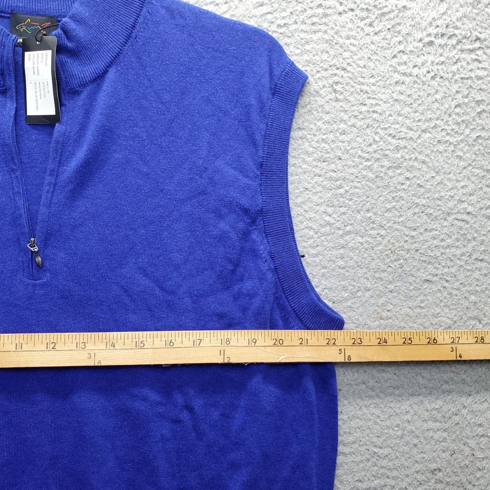 Vintage Greg Norman Mens 1/4 Zip Sweater Vest Blue Knit Golf Pullover L Size US L / EU 52-54 / 3 - 4 Thumbnail