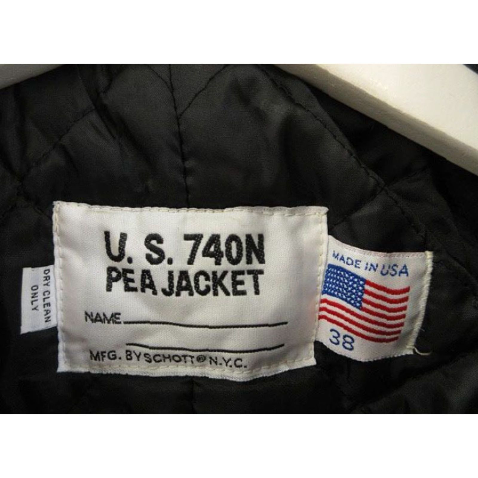 Schott VINTAGE Schott 740N Black Wool Pea Coat Jacket Size 38 Double-Breasted Men Casual Coat Mens Black Wool Pea Coat Jacket 38 US Made USA VTG Size US XXS / EU 40 - 3 Thumbnail