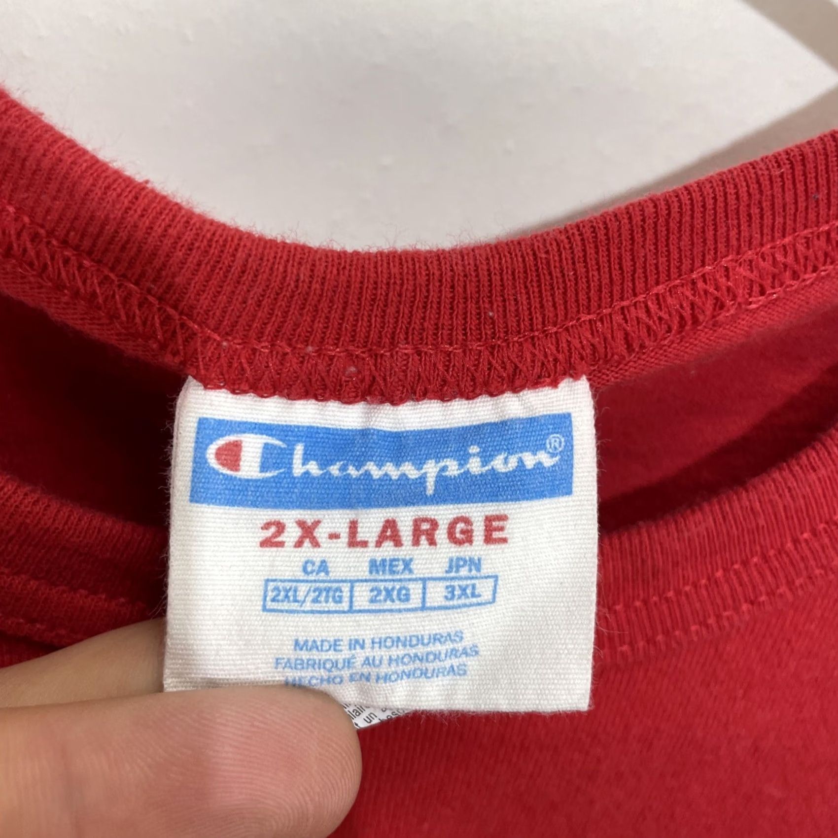 Champion VINTAGE Champion Embroidered T Shirt Red White Blue XXL 2XL Spell Out Shirt Men 90s Sports Logo Size US XXL / EU 58 / 5 - 2 Thumbnail