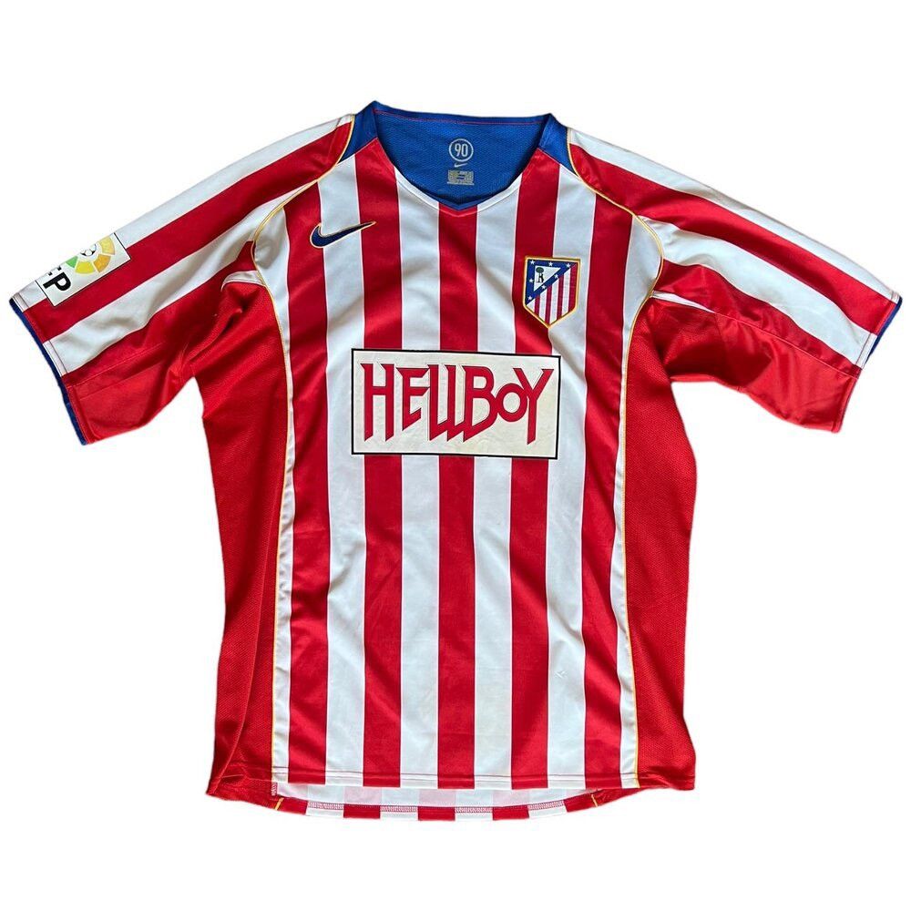 image of Nike x Vintage Atletico Madrid 04-05 Hellboy Shirt Match-Worn in Red White, Men's (Size XL)