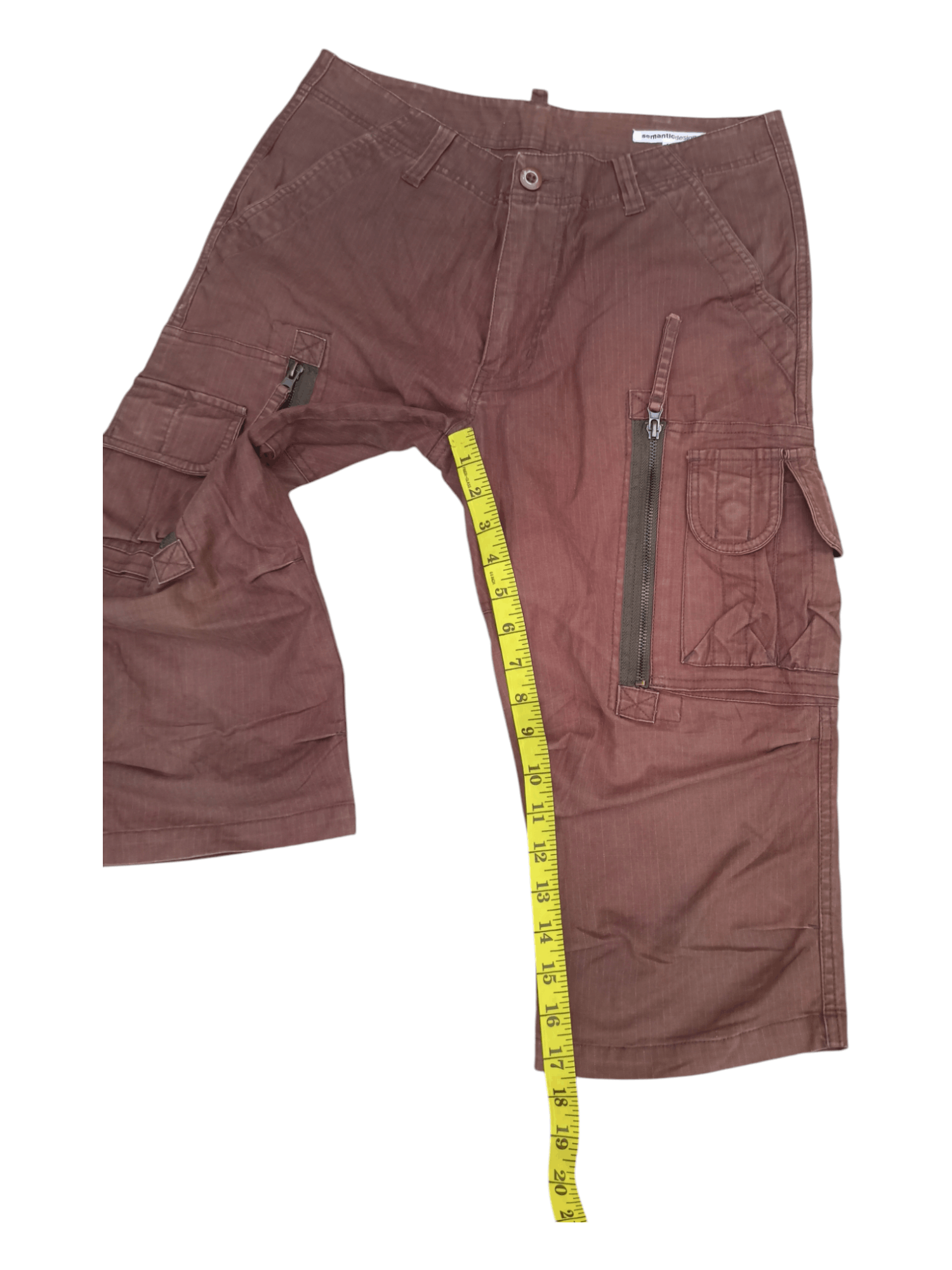 semanticdesign Semantic Design Zipper Pocket Tactical Cargo Short Pants Size US 30 / EU 46 - 18 Thumbnail