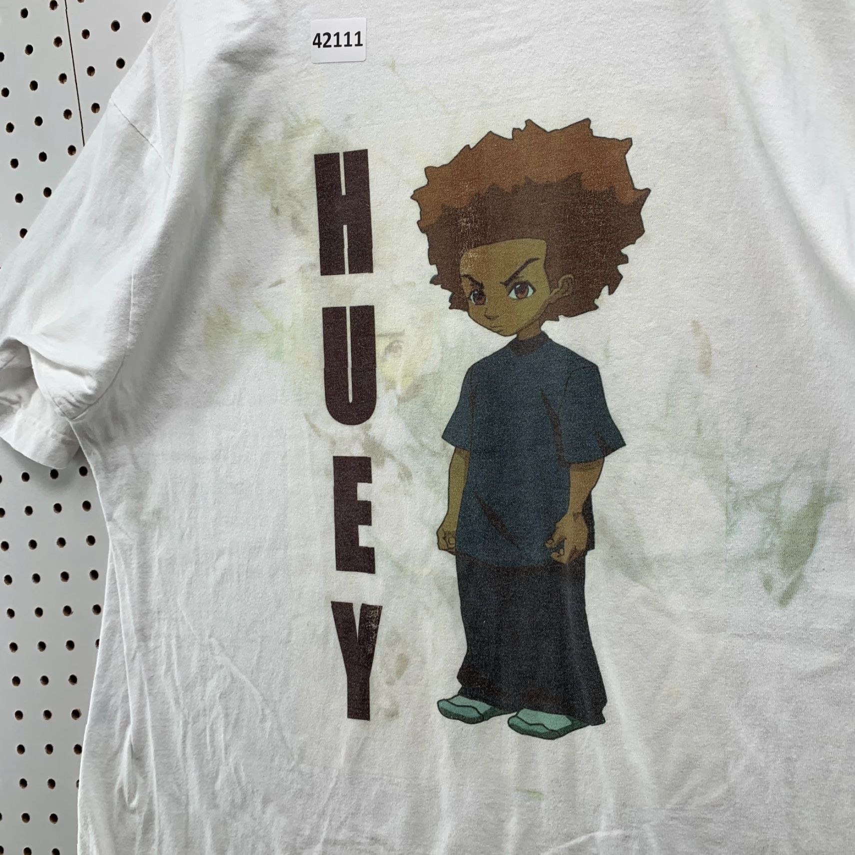 Griffin VINTAGE Boondocks Huey Anime Shirt Adult XL White Distressed Cartoon 90s Mens Size US XL / EU 56 / 4 - 7 Thumbnail
