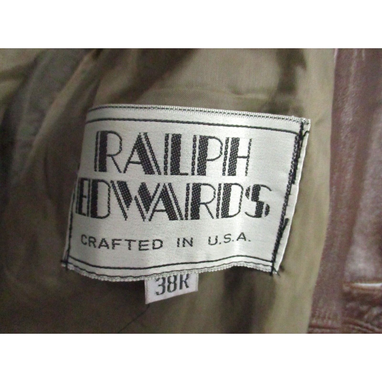 Vintage VINTAGE Ralph Edwards Leather Jacket Brown Men's 38R Made in USA Leather Jacket Casual USA Military Trench Coat Full Zip 38R Mens Brown Size US XXS / EU 40 - 7 Thumbnail
