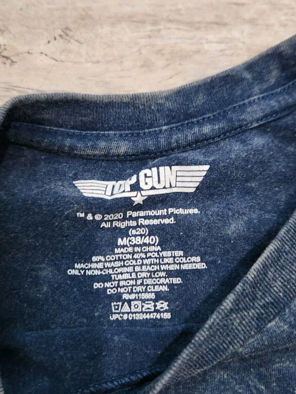 Designer Top Gun T Shirt Mens Medium Blue Heathered Short Sleeve Size US M / EU 48-50 / 2 - 2 Thumbnail