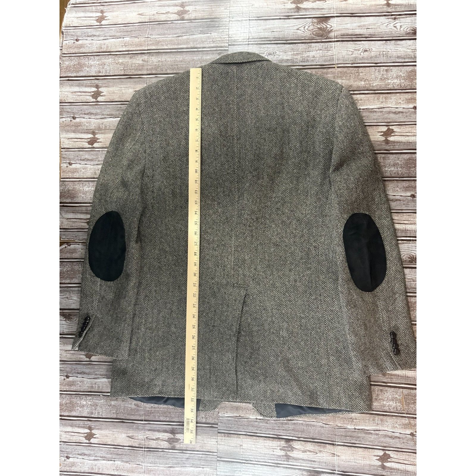 Polo Ralph Lauren Lauren Ralph Lauren Herringbone Elbow Patch 100% Wool Blazer Size 44R - 10 Thumbnail