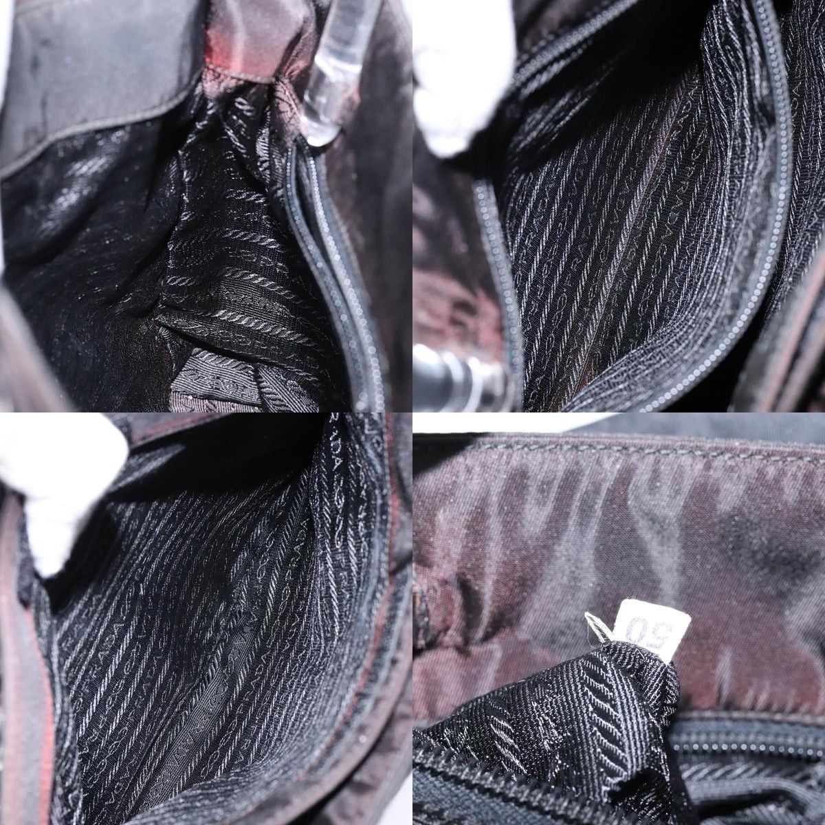 Prada PRADA Hand Bag Nylon Black Silver Size ONE SIZE - 12 Thumbnail