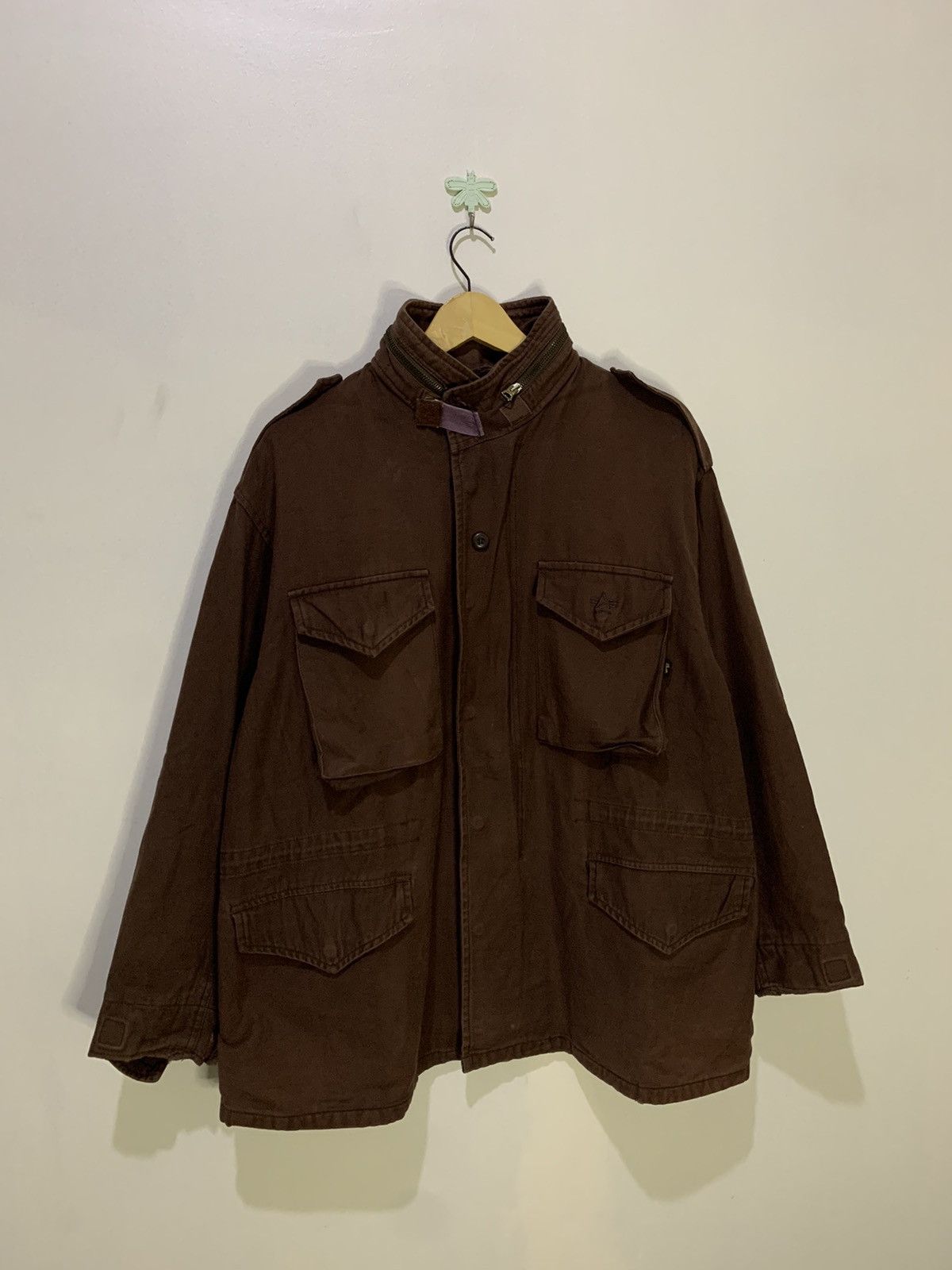 image of Vintage M-65 Alpha Industries Jacket in Brown, Men's (Size Large)