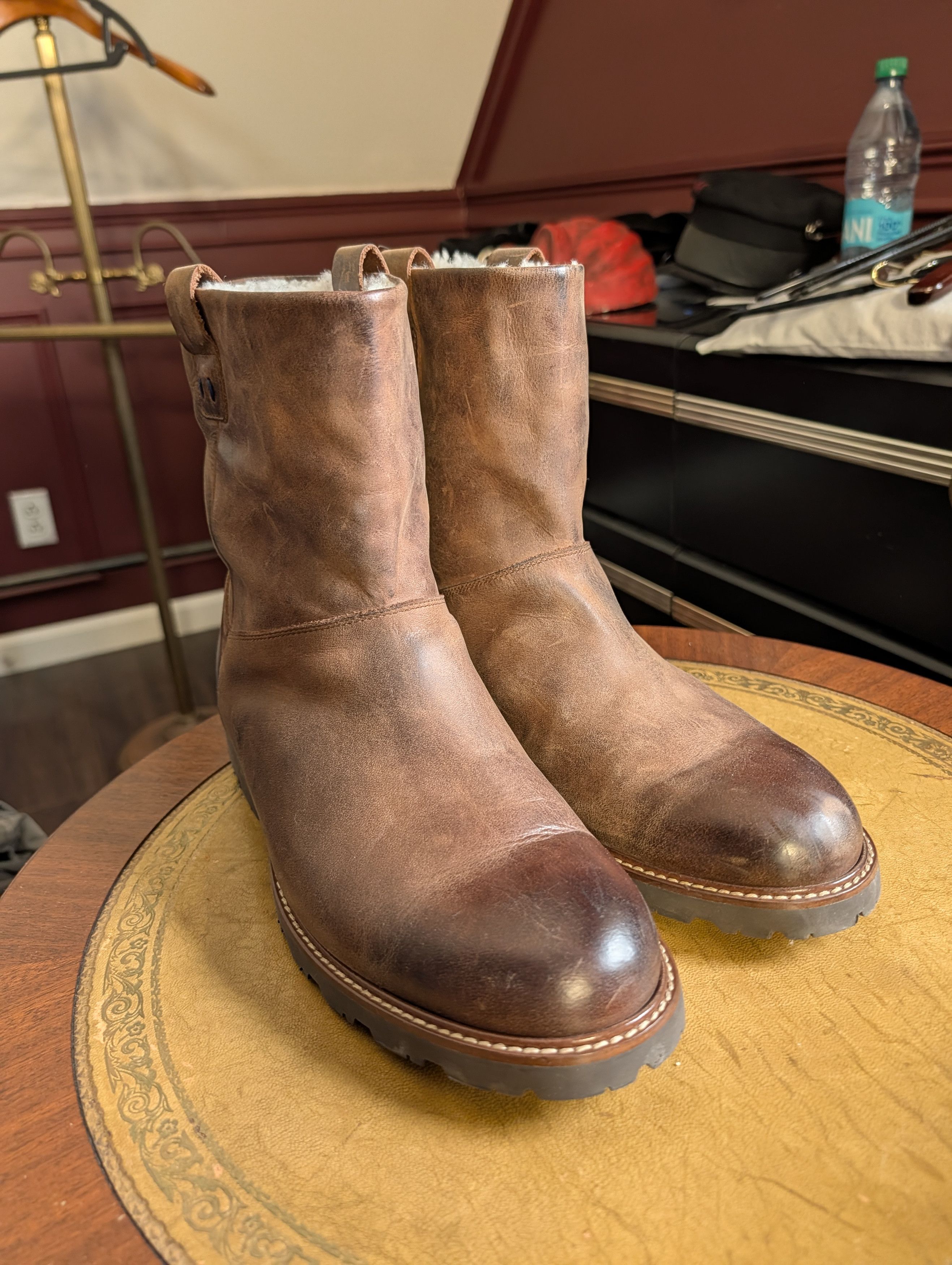 Other ROSS SNOW Leather shearling lined Italian Vibram boots Size US 9 / EU 42 - 3 Thumbnail