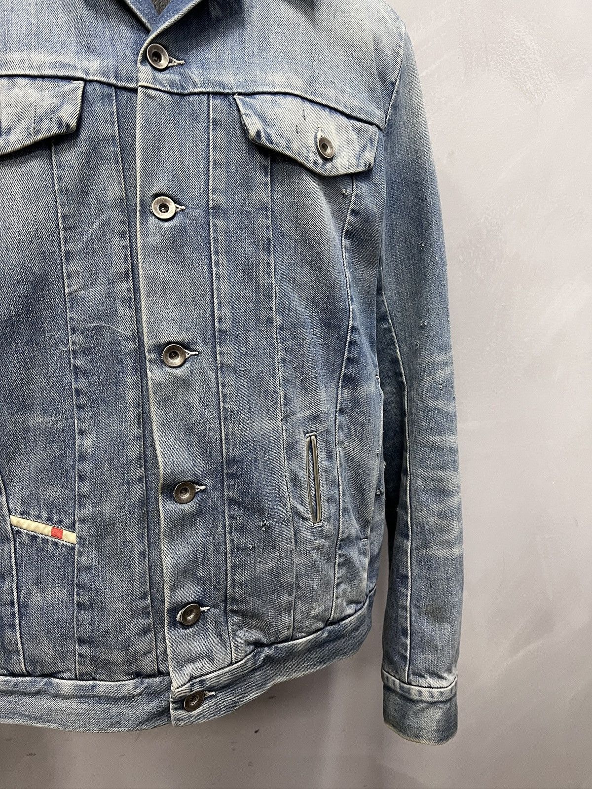 Diesel Diesel leather collar denim distressed trucker jacket y2k Size US M / EU 48-50 / 2 - 5 Thumbnail