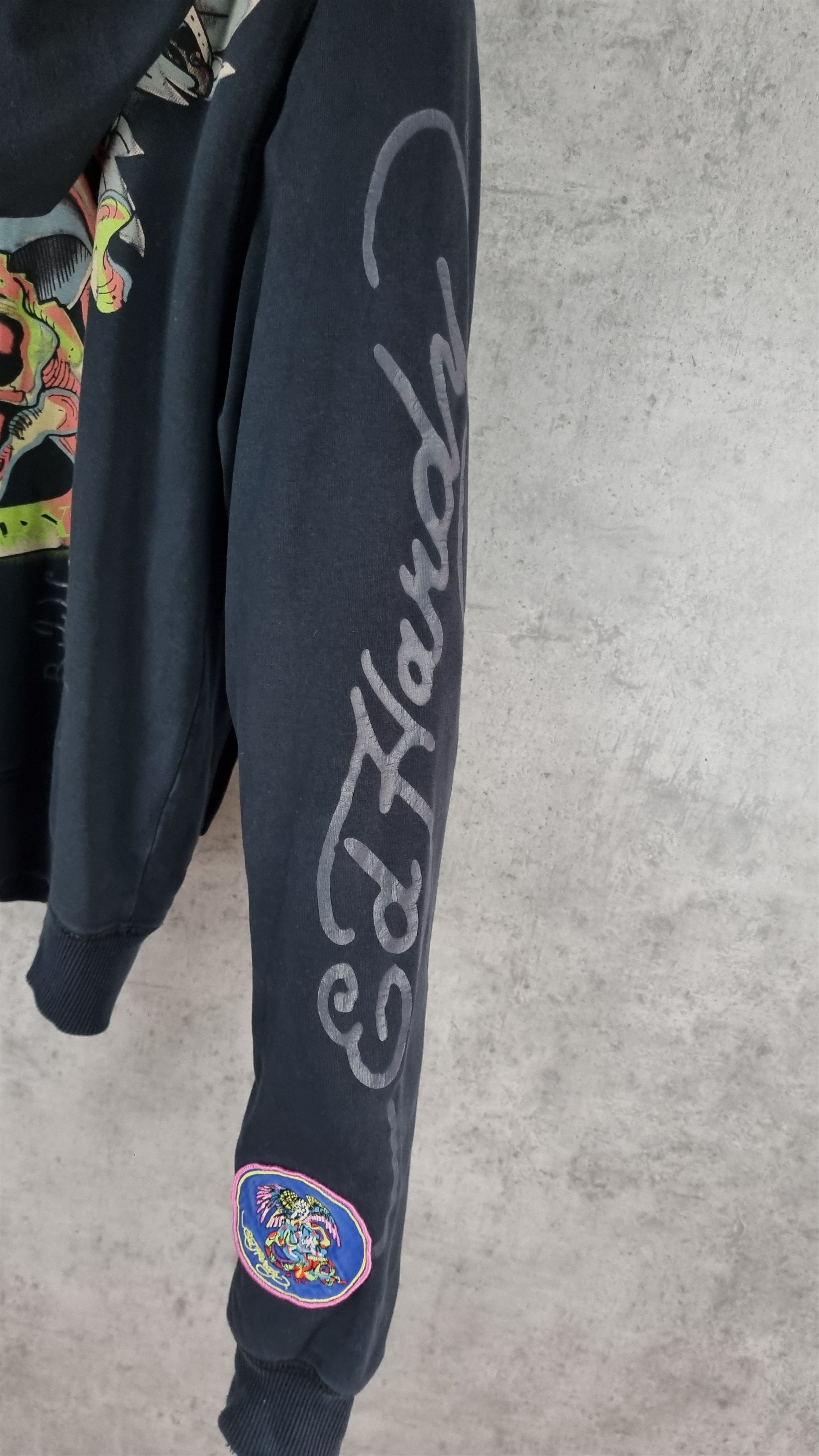 Christian Audigier × Ed Hardy Ed Hardy Embroidered Patches Faded Zipped Hoodie Size L / US 10 / IT 46 - 20 Thumbnail
