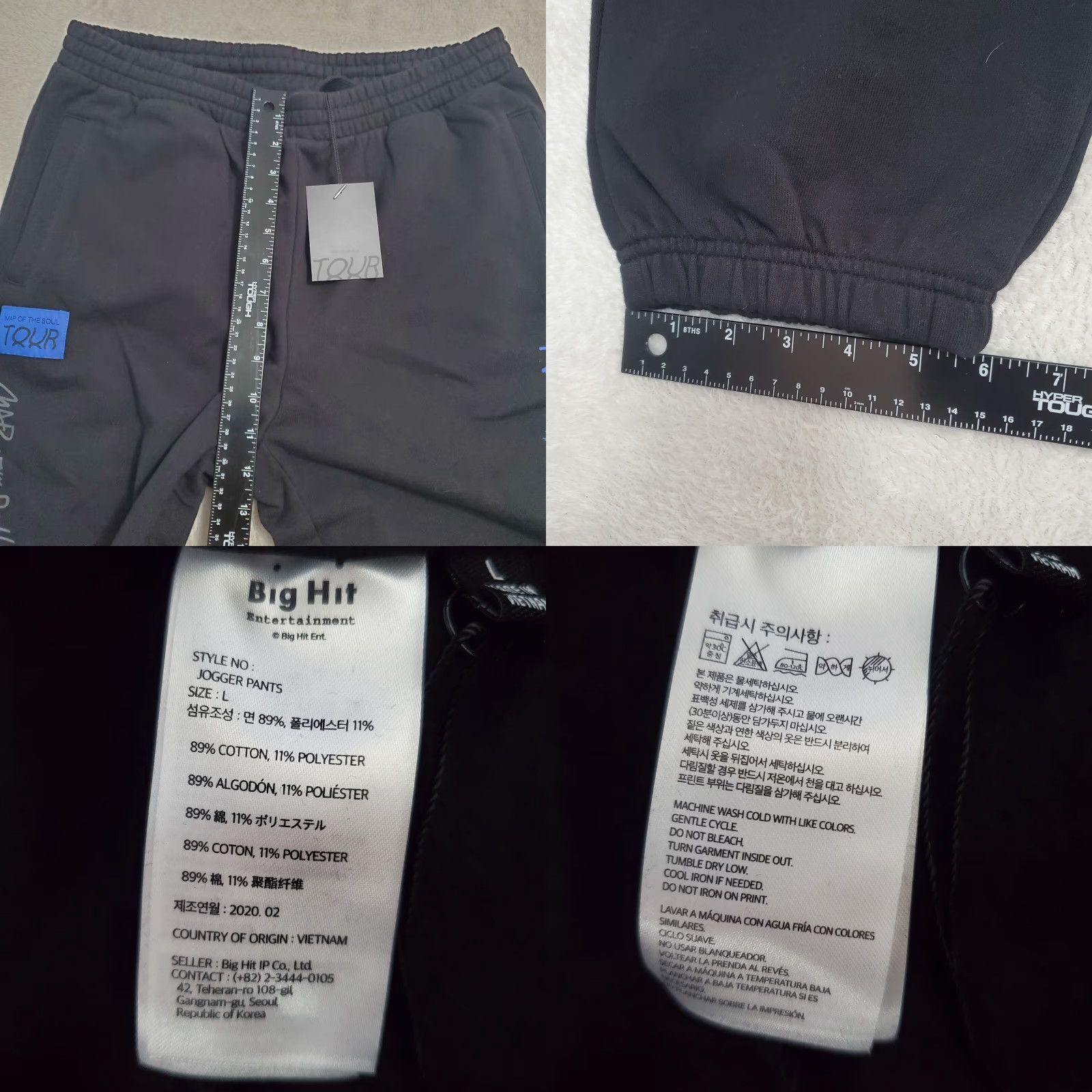 Vintage VINTAGE BTS Map Of The Soul Jogger Womens L Black MOTS Tour Concert Merch Pants Drawstring Elastic Waist 89% Cotton 11% Polyester Size 36" / US 14 / IT 50 - 9 Thumbnail