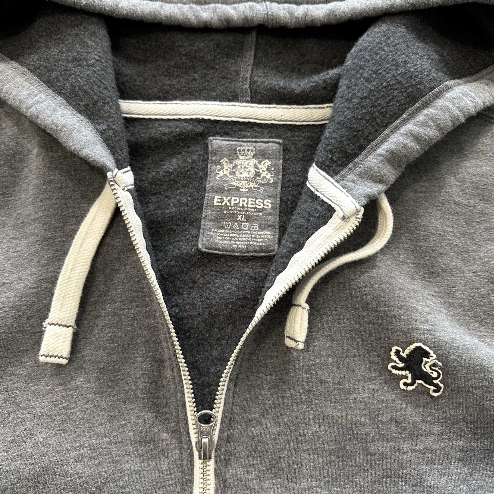 Express Express Hoodie Mens XL Gray Fleece Long Sleeve Logo Size US XL / EU 56 / 4 - 2 Thumbnail