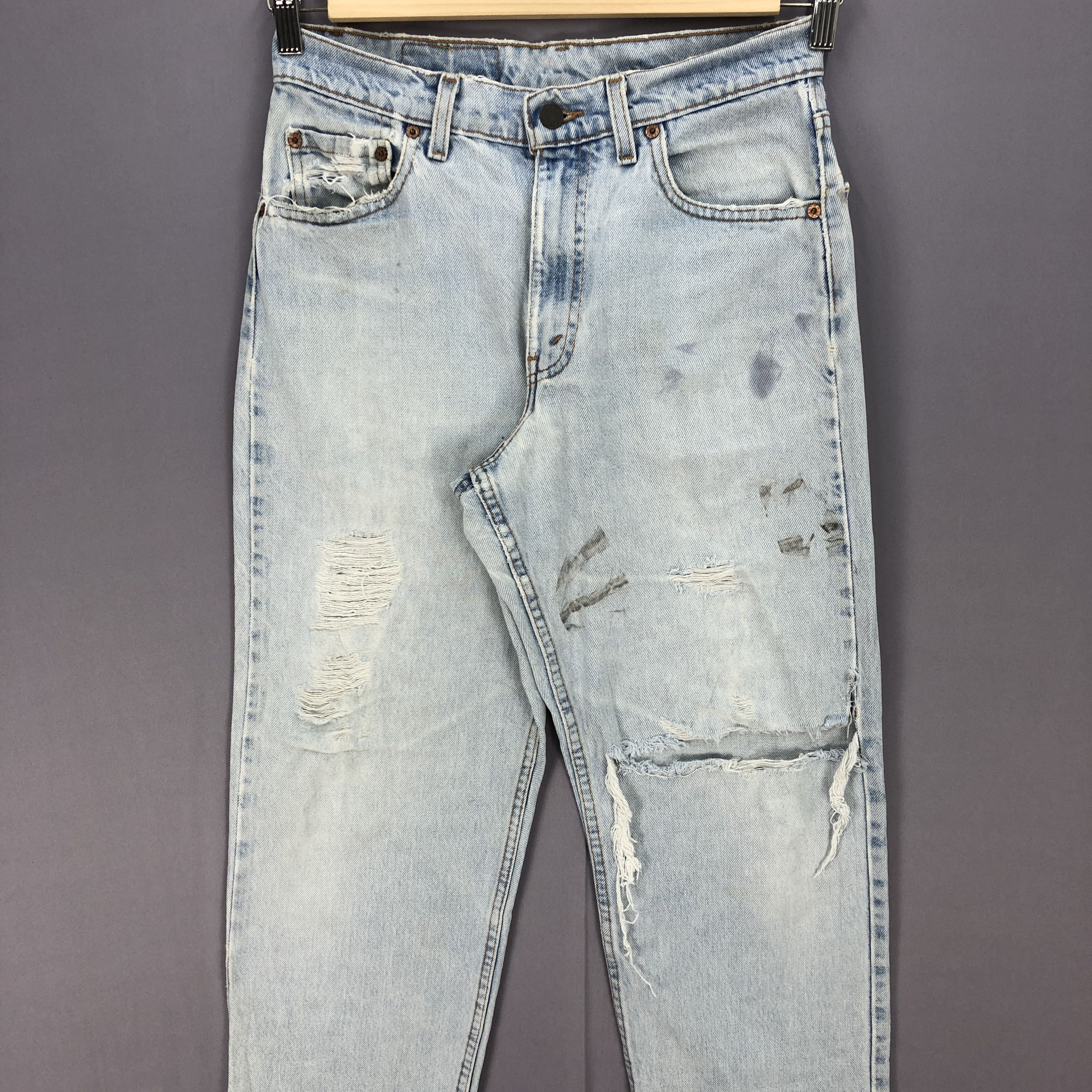 Levi's Vintage Levis 550 Jeans Levi's Ripped Light Wash Denim Size 28" / US 6 / IT 42 - 3 Thumbnail