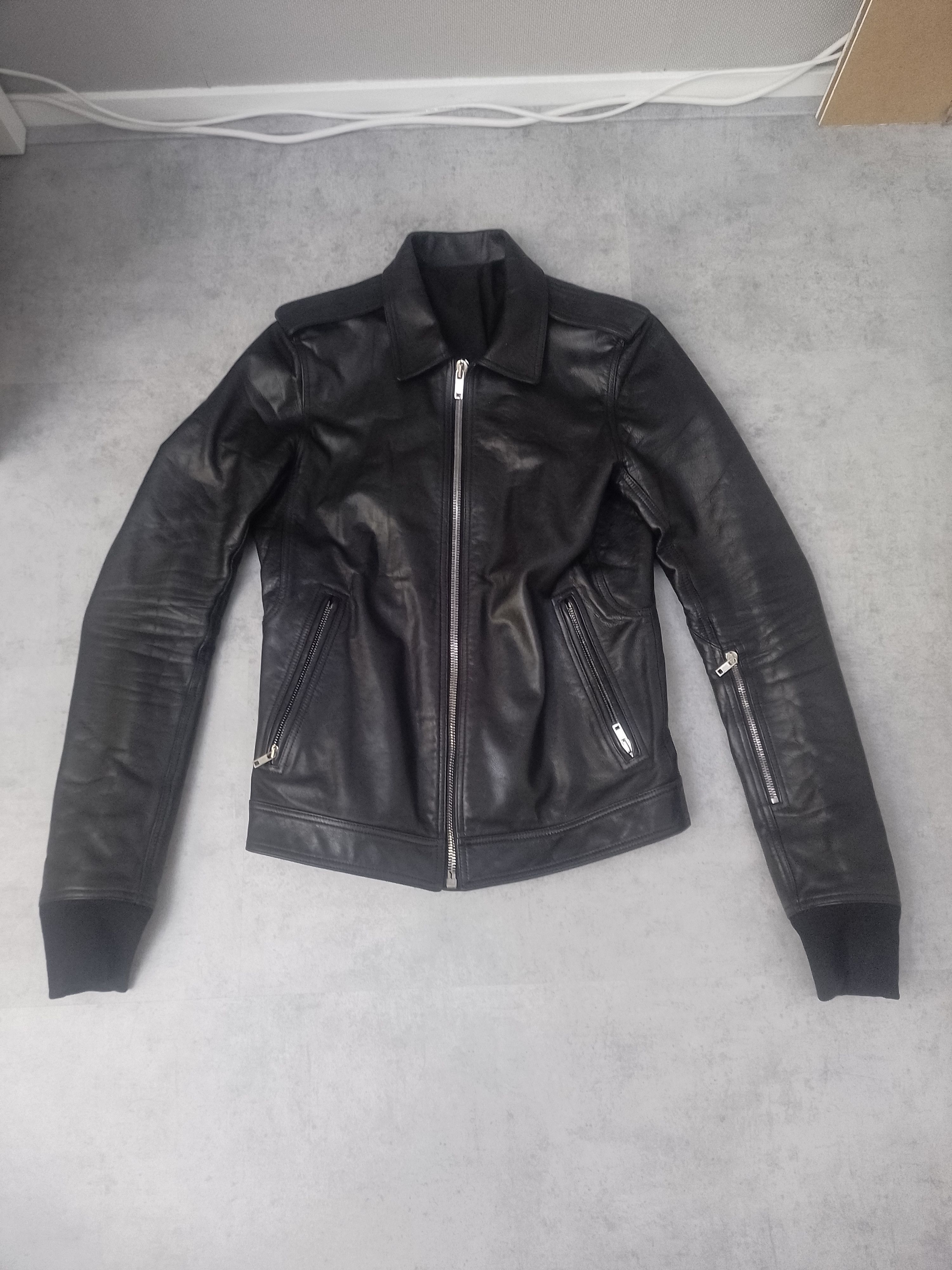 Rick Owens Leather Rotterdam Jacket Black | Grailed